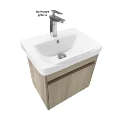 XM - LAVATORIO DE LOZA CON CAJÓN MADERA CON BLANCO YTAC5036-75