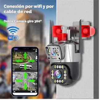 OEM - Cámara de seguridad Doble Lente Wifi con Alarma