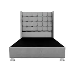 BARAKA HOME - Base de Cama Luton + Cabecera Emperatriz Imperial 2 Plz - Gris Claro
