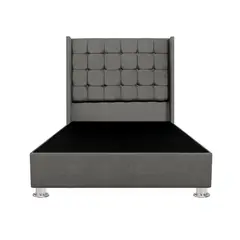 BARAKA HOME - Base de Cama Luton + Cabecera Emperatriz Imperial 2 Plz - Gris Oscuro