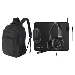 KUZLER - Pack Mouse + Mousepad + Audifonos + Mochila