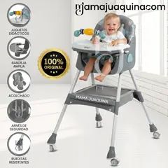 BABY - Silla de Comer con Mecedora «LULÚ» con juguete Gray