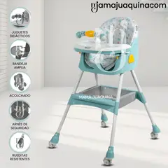 BABY - Silla de Comer con Mecedora «LULÚ» con juguete Light Blue