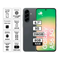 SAMSUNG - Celular Samsung Galaxy A56 5G 256GB 8GB RAM Color Negro