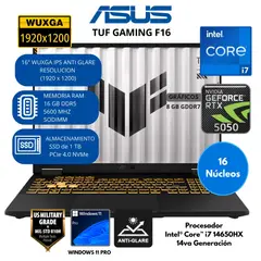 ASUS - Laptop TUF Intel Core i7 (GAMING F16) RAM 16 GB SSD 1 TB 16" WUXGA RTX 5050 8GB Windows 11