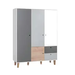 HOGAR & SPACIOS - HYS ROPERO 3 PUERTAS MILAN GRIS