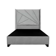 BARAKA HOME - Base de Cama Luton + Cabecera Emperatriz Aura 1.5 Plz - Gris Claro