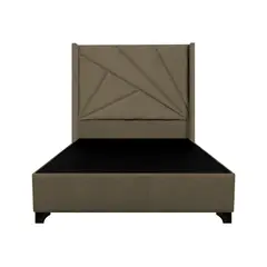 BARAKA HOME - Base de Cama Luton + Cabecera Emperatriz Aura 1.5 Plz - Beige Oscuro