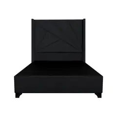 BARAKA HOME - Base de Cama Luton + Cabecera Emperatriz Aura 1.5 Plz - Negro