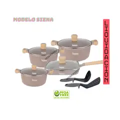 Reyna - Juego de Ollas de Roca Volcánica modelo Siena 10 pc.