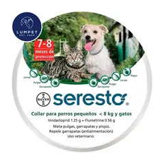 SERESTO - Collar Antipulgas Para Perros y Gatos Menores a 8 kg