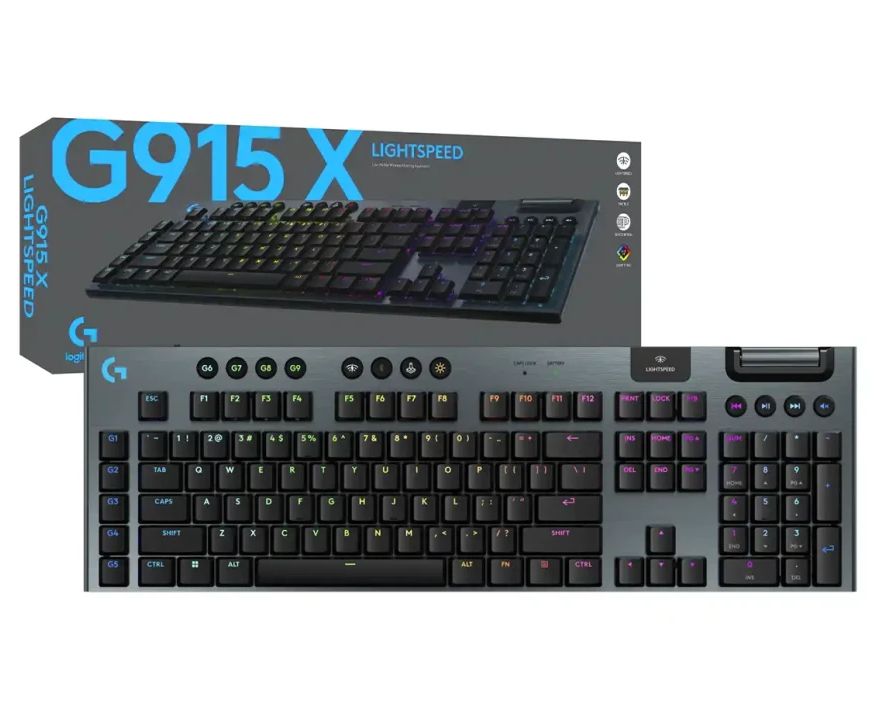 Teclado Gamer Logitech G915 X Lightspeed Bt Lightsync Mechanical Black