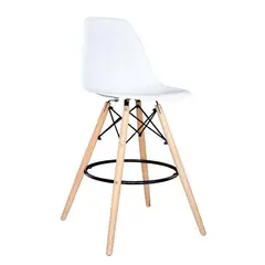 GENERICO - SILLA DE BAR CAJERA - EAMES BLANCO