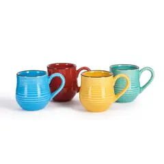 LA CAFETIERE - Set de 4 tazas espresso cerámica brillante x 100 ml Mysa