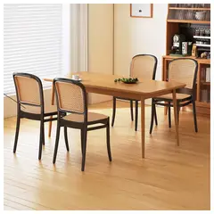 NOVAHUS - Set x 4 Sillas Terraza Plástica Cairo NegraBeige