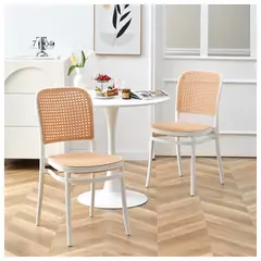 NOVAHUS - Set x 4 Sillas Terraza Plástica Cairo BlancaBeige