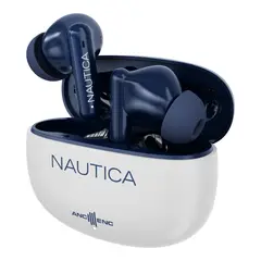 NAUTICA - Audífonos inalámbricos Noise Cancelling ANC+ENC T680 Blanco-Navy