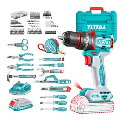 TOTAL TOOLS - Taladro percutor 66nm 20v + 165 herramientas Total