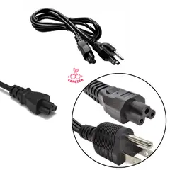 GENERICO - CABLE PODER TIPO TREBOL UNIVERSAL 1.50 M NEGRO