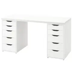 MUEBLES CRISOSTOMO - Escritorio de Melamina Moderno Blanco 140cm