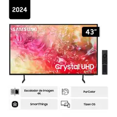 SAMSUNG - Televisor 43 Crystal UHD 4K Smart TV Tizen UN43DU7000GXPE