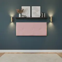 MUEBLES MACRUMO - Cabecera Aérea Reforzada Brisa con tela antifluida de King color Rosado