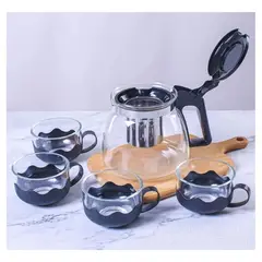 GENERICO - Set De Jarra De Vidrio + 4 Tazas – Estilo Y Frescura En Tu Mesa