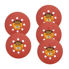 INGCO TOOLS - Lija de disco velcro 150mm 6" set de 5 piezas ingco