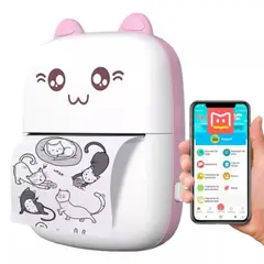 GENERICO - Mini Impresora Portátil Gatito Kawaii Bluetooth Térmica Sin Tinta