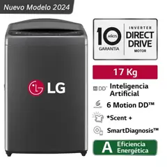 LG - Lavadora WT17BV6T 17kg Ai DD Inteligencia Artificial Carga Superior - Negro Claro