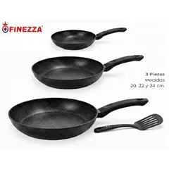 FINEZZA - Set de Sartenes x 3 Roca Volcánica