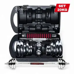 XTREME SPORT - Mancuernas Pesas Set de 20kg Discos Cromados