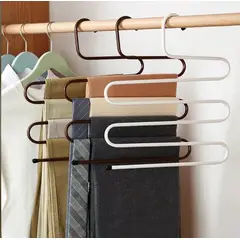 GENERICO - Perchero Colgador de Pantalones Multiusos 3 Niveles - Blanco