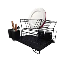 GENERICO - ESCURRIDOR ESTANTE PARA PLATOS CON SOPORTE PARA UTENSILIOS