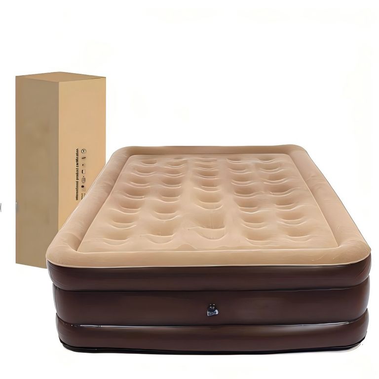 Colchón Inflable Eléctrico Queen 2plazas Beige 200x150x43cm