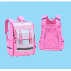 GENERICO - MOCHILA ESCOLAR GRANDE CON CORREA COLOR ROSA