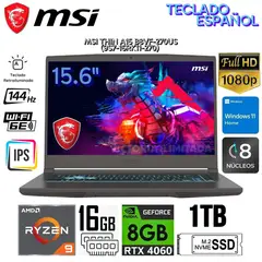 MSI - Laptop Gamer Thin A15 AMD Ryzen 9 8945HS 16GB RAM 1TB SSD NVIDIA GeForce RTX 4060 15.6"