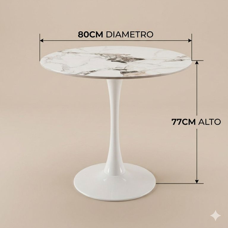 Mesa Tulipán en Blanco