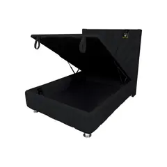 BH BARAKA HOME PREMIUM - Box Espacio Nube + Cabecera Emperatriz Lecco 1.5 Plz - Negro