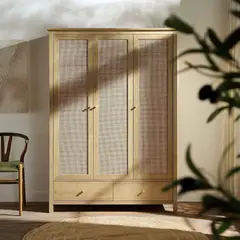 R&R MUEBLES - Ropero Vintage Mumnu Marrón 3 Puertas