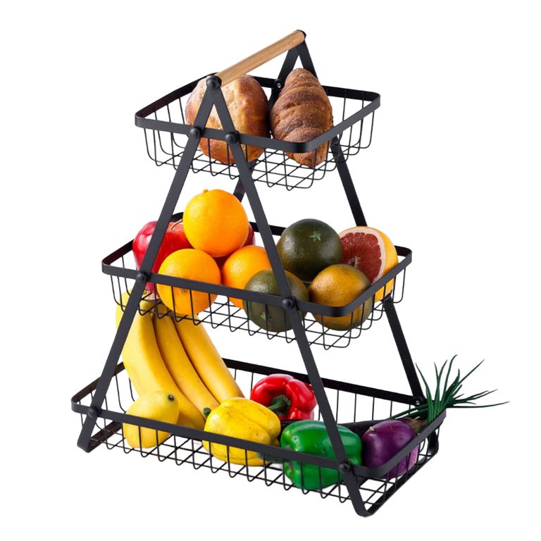 Frutero de 3 niveles cesta organizador de frutas