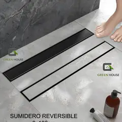GENERICO - SUMIDERO REVERSIBLE ACERO SUS 304 DE 8X100CM NEGRO