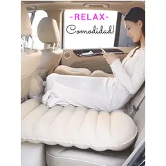 GENERICO - COLCHÓN CAMA INFLABLE CAMPING PLAYA PORTÁTIL PARA CARRO AUTO EN VIAJES BEIGE