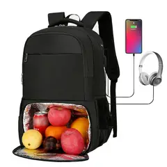 NEO DIGITAL - Mochila de almuerzo lonchera térmica BP42 porta laptop USB