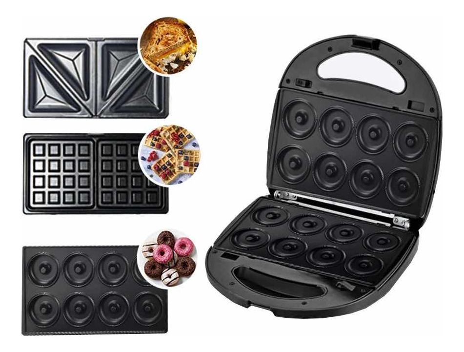 Waflera Eléctrica 3 En 1 Wafles Donas Sándwich