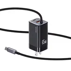 USAMS - Cargador celular 65W USAMS+Cable Type-C+Puertos USB+Type-C