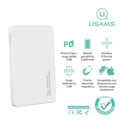 USAMS - Cargador Batería Portát PowerBank Magsafe 5000mAh Bla