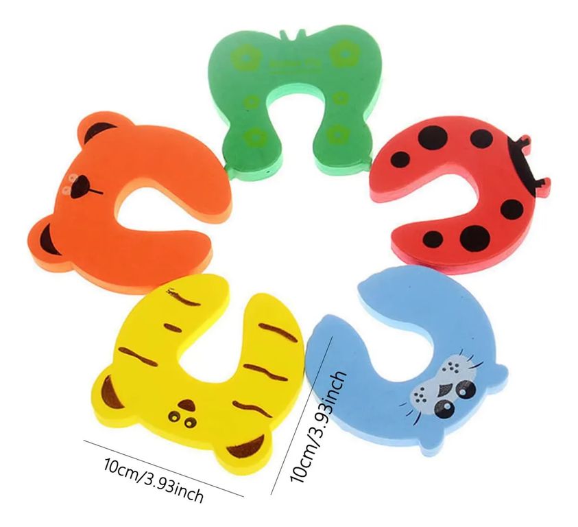 PACK X3 TOPE DE PUERTA INFANTIL NIÑOS ANTIGOLPE MARIPOSA FOCA JIRAFA