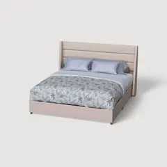 MUEBLES MACRUMO - Cama Tapizada Estocolmo Premium de 15plz Color Beige Tela antifluido