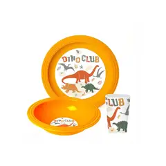 GENERICO - Set Plato + Vaso X 3 Pza Dec Dino Club